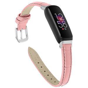 Fitbit Inspire 3 용 가죽 밴드 스마트 시계줄 스트랩 대나무 패턴 여성 남성 손목 액세서리