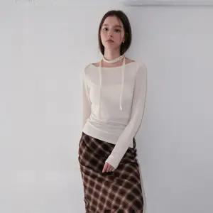 WOMAN 스카프 레이어드 보트넥 셔링 티셔츠 [3COL] / WBE3L01506