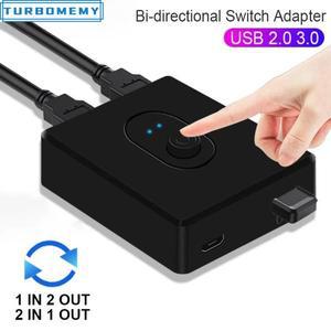 USB3.0 스위치 셀렉터 2입력 1출력 양방향 공유 어댑터 PC 노트북 키보드 마우스 컨트롤러 허브에 적합