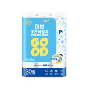 팜파스 미쁘 4겹 조은 화장지 도톰한 휴지 33m 30롤 BNS