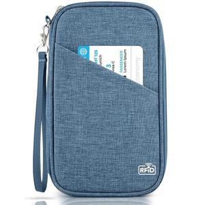 TOPBAG 여권 홀더 가족, 여성용 RFID 차단 지갑, 프리미엄 지갑용 여행 문서 정리함, 남성용 여행용 방수 가방, 신용 카드 케이스, 03 바이올렛 블루, 컴팩트