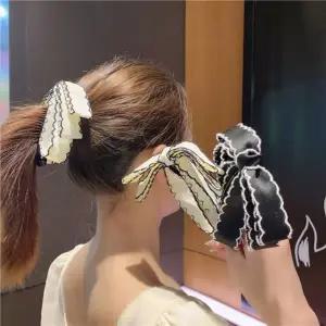 3중리본 헤어 집게 머리핀 연예인 반묶음 올림머리