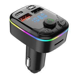 블루투스 5.0 차량용 FM 송신기  PD C타입 듀얼 USB 앰비언트 플레이어  MP3 충전기  C타입 무선 조명  18W