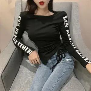 여성 봄  티셔츠 슬림핏 클럽 골지 파티 이너