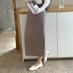 부티큐 핀턱 롱 스커트 봄 여성 하객룩 데일리룩 데이트룩