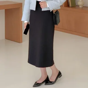 멜티드 베이직 쫀쫀 스커트 봄 가을 여자 여성 데일리 H치마 하객룩 결혼식