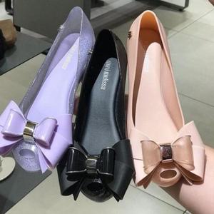 여성젤리슈즈 성인 젤리 슈즈 멜리사 샌들 비올때 여성 키높이 리본