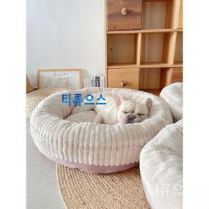 강아지 극세사 애착 쿠션 푹신한 방석 고양이 도넛 푹신한 침대 반려묘 반려견 중견 숨