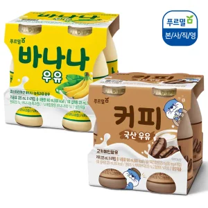 [내일도착]푸르밀 바나나 8개, 커피 8개, 225ml, 16개입
