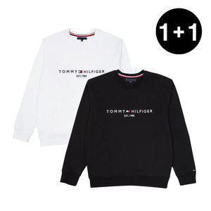 2PACK 타미힐피거 남녀공용 봄가을 자수로고 맨투맨
