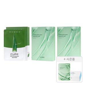 김정문알로에 피토 그린 앰플 마스크팩, 10매, 2개 + 더 퍼스트 솔루션 알로에 마스크