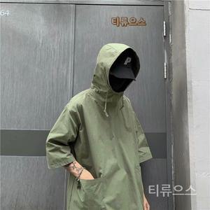 남자 여름 반팔 후드티 바람막이 아노락 티류으스