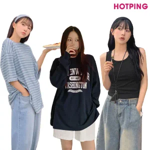 [핫핑] 44~110/가을.여름 베스트/간절기템/티셔츠/긴팔/반팔/나시/레이어드/롱슬리브/