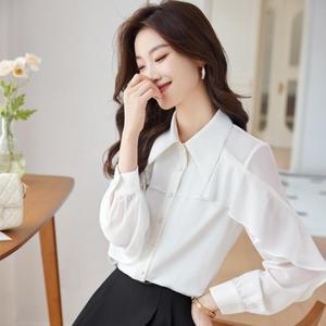화이트 블라우스 셔츠 흰색 합창단 성가복 중년 여성 쉬폰 빅사이즈