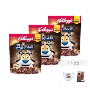 켈로그 콘푸로스트 다크초코 550g, 3개+증정(유리 시리얼 볼(손잡이용), 1개+쿠키앤크