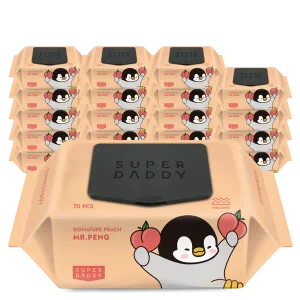 슈퍼대디 피치 아기물티슈 캡형 70매 20입 (70gsm)