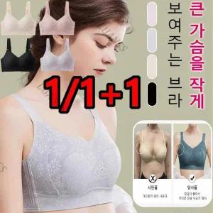 1/1+꽃무늬 풀 커버 볼륨 브라 큰 가슴을 작게 보여 주는 브라 얇은 소 찜하기