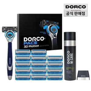 (15%즉할) 도루코 페이스3D모션 홈쇼핑 면도세트1호(기+날 총 15입+폼+스탠드)/선물세