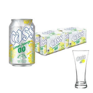 카스레몬제로(0.0) 330ml 12캔 논알콜 맥주맛 음료(전용잔 1개)