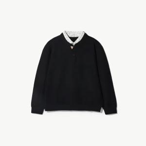 [DIEMS] WARM 헨리넥 레이어드 셔츠_블랙 (클래식핏)-DKTVD12CSB
