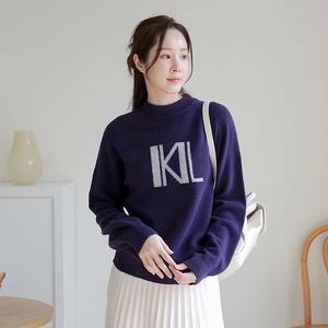 [소재올킬]엑스트라 파인울100 르포엠 몬트 아트웍 라운드 니트