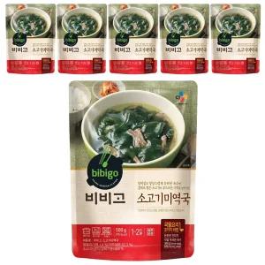 CJ 비비고 소고기미역국, 500g, 6개