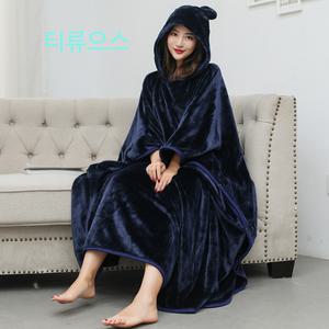 입는담요 무릎 극세사 후드 담요 이불 망토 겨울 티류으스