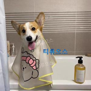 방수 망토 가운 고양이 펫 강아지 세수 턱받이 티류으스