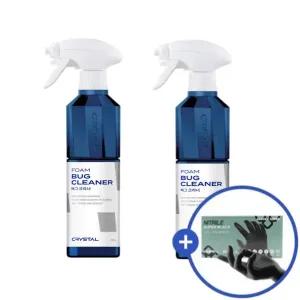 [혜택가16,040원]불스원 New 크리스탈 버그크리너 500ml 2개입+(세차 전용 니트릴 장갑