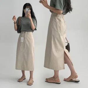 [에이와비][140.150ver] (예쁘진)슬랍면롱스커트 -키작녀/기장선택/2color/3size