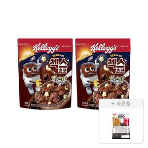 켈로그 오곡 첵스초코 문앤스타 420g, 2개+증정(프로틴 그래놀라 제로슈거 40g, 1개)