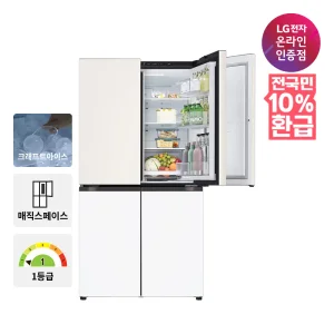 [환급체감가 188만대][으뜸효율대상]LG 오브제컬렉션STEM얼음냉장고 매직스페이스T875