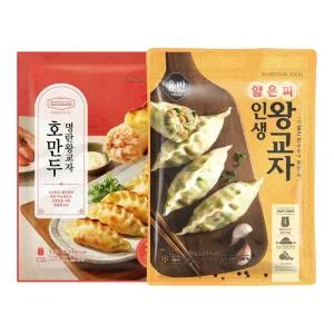 [내일도착] 올반 얇은피 인생왕교자 1팩+호만두 명란왕교자 1팩 (총 2.1kg)
