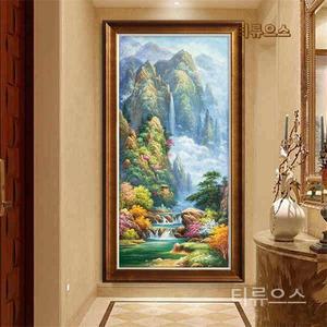 DIY 다이아몬드 페인팅 취미 생활 산수화 보석십자수 세로형 작품 비즈십자수 티류으스