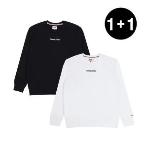 2PACK 타미진스 남녀공용 봄가을 자수로고 맨투맨