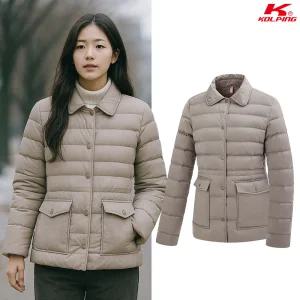 콜핑 여성 보온 구스 패딩 자켓 등산 겨울 보온 허리 스트링 2164JK755W
