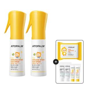 아토팜 키즈 쿨링 스포츠 선 스프레이 SPF50+ PA++++ 100ml 2개 (gift 클렌징패드/수딩