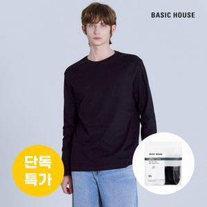 베이직하우스 순면20수고밀도 릴렉스핏라운드넥 긴팔티셔츠2팩 LATS0120
