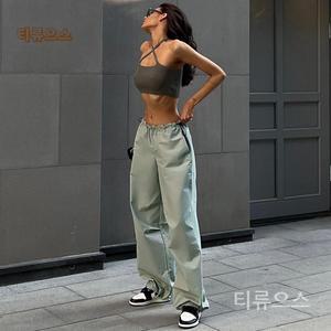 티류으스 줌바 댄스복 여름 카고 바지 신축성 여성 조거 팬츠 줌바웨어 방송댄스복에어