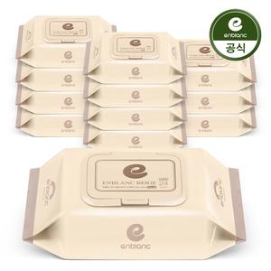 앙블랑 아기물티슈 70평량 세이프 베이지 휴대캡형 24매X12팩 N-GMC12