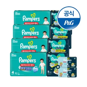 [특별행사] 팸퍼스 2025 베이비드라이 팬티 4팩 + 2025 통잠팬티 4팩 기저귀 4 ~ 6 단