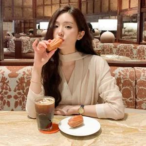 (타이포인트/3가지연출가능) 브레니 브이넥 랩 긴팔 블라우스 bs8044