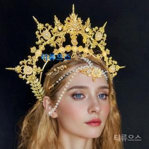 티류으스 스타 파티 왕관 크라운 머리띠 후광 셀럽