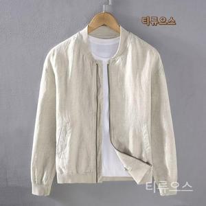 티류으스 남성 그레이 린넨 야구 항공 집업 자켓 전현무 나혼산 여름 레이어드 캐주얼