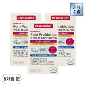 [내일도착]여성 유산균 자로우 우먼스 펨 프로바이오틱스 100억 60캡슐, 6개월분