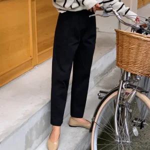 바이트 핀턱 코튼 팬츠 봄 여름 여성 데일리 면바지 핀턱팬츠