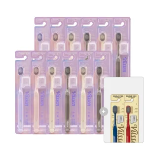 뷰센 더블와이드 칫솔 파스텔 에디션 12입+2개