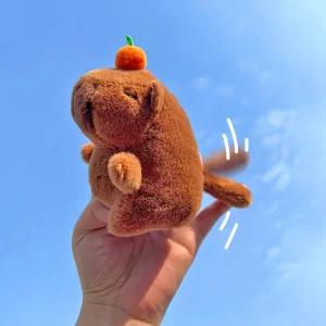 빙글 꼬리 흔드는 카피바라 키링 키홀더 열쇠 인형 귤 가방 동물 애착 봉제
