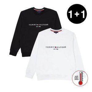 2PACK 타미힐피거 남녀공용 기모 자수로고 맨투맨