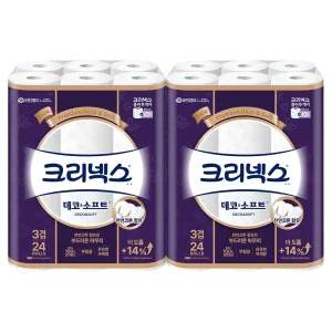 [크리넥스] 3겹 데코&소프트, 28m, 24롤, 2개